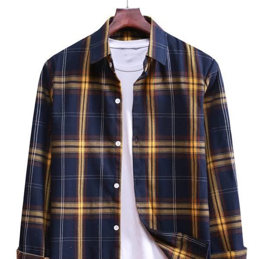 Guys Plaid Button Front Shirt